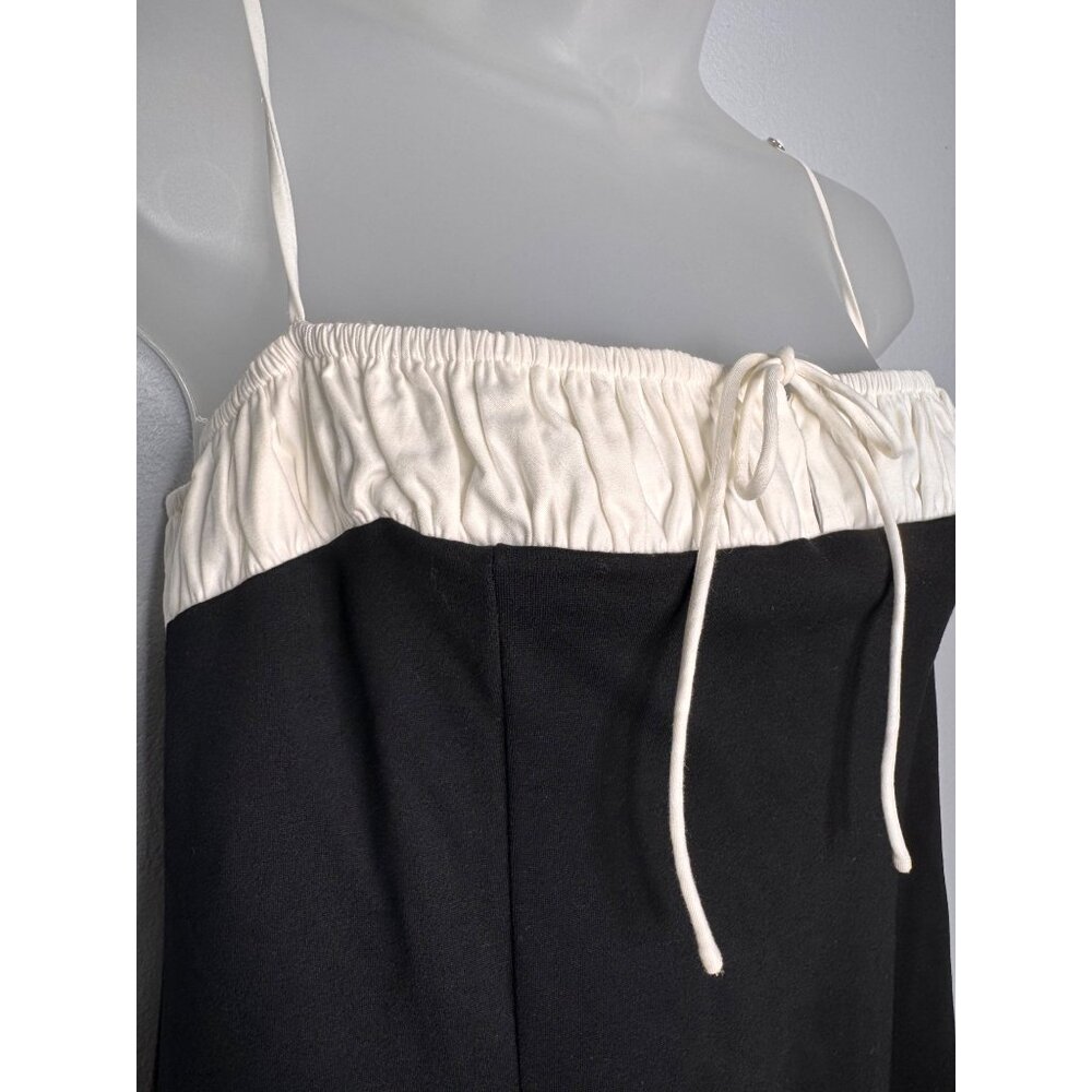 NWT Reformation Sadie Knit Black&White Spaghetti Strap Mini Dress Woman’s Size L - Picture 5 of 11